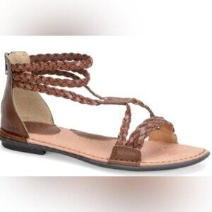 B.O.C. Born Concepts Brown Braided Gladiator Sandals Summer Flats Women's 10